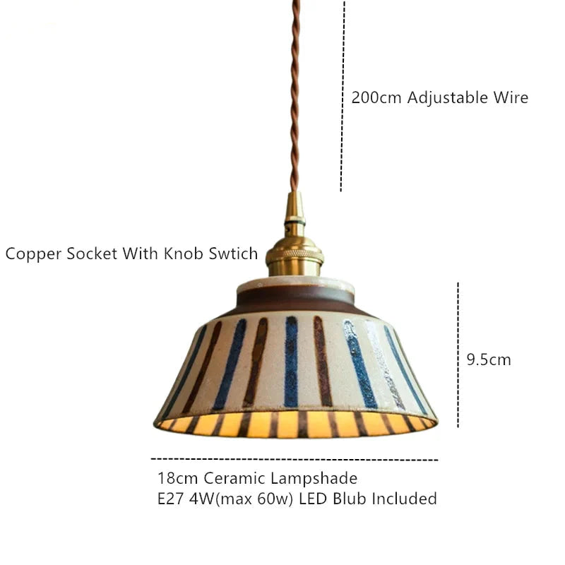 Ronja Ceramic Pendant Light-Home & Garden > Lighting > Pendant Lights-Laren Fete-Blue Daisy-Laren Fete