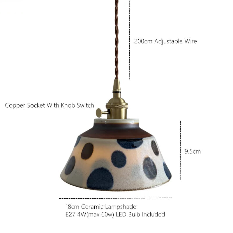 Ronja Ceramic Pendant Light-Home & Garden > Lighting > Pendant Lights-Laren Fete-Blue Daisy-Laren Fete