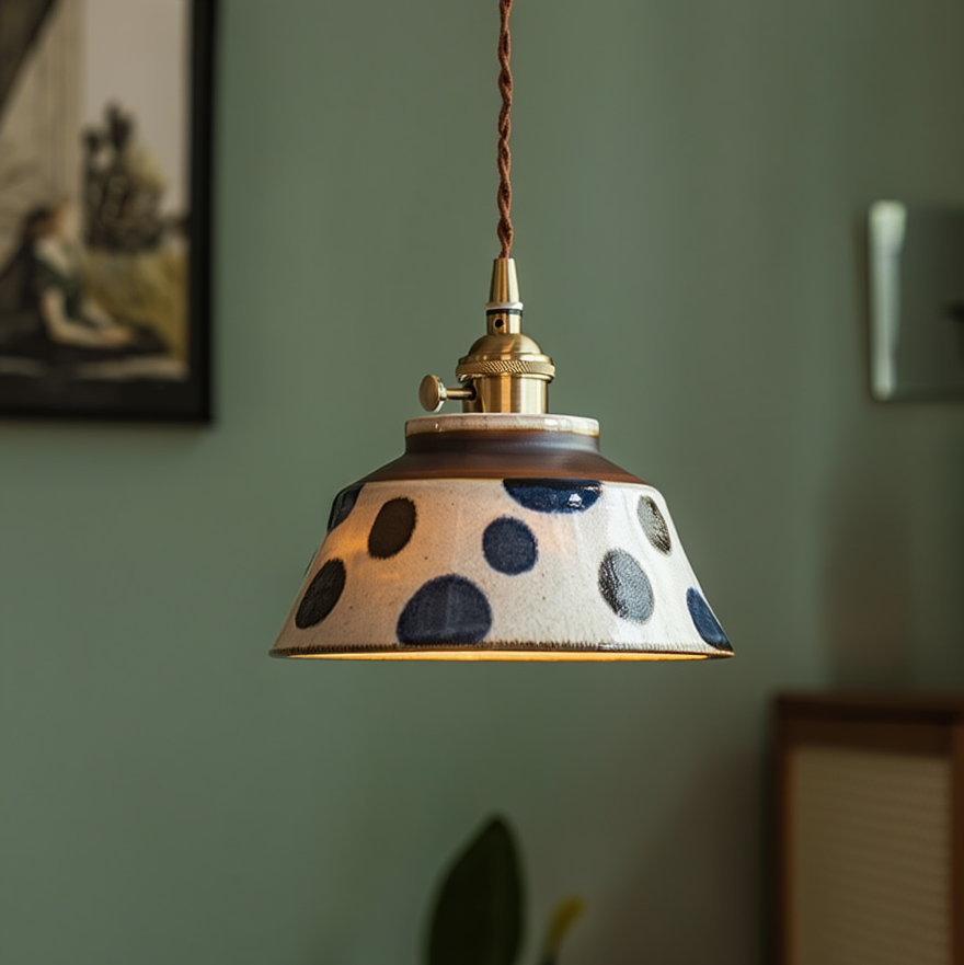 Ronja Ceramic Pendant Light-Home & Garden > Lighting > Pendant Lights-Laren Fete-Indigo Pebble-Laren Fete