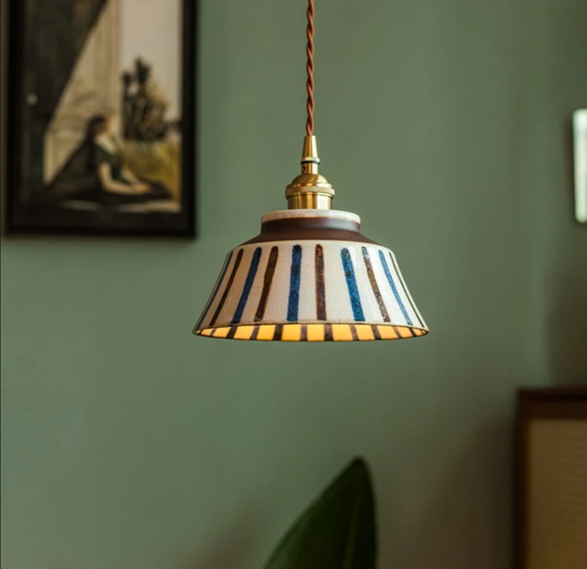 Ronja Ceramic Pendant Light-Home & Garden > Lighting > Pendant Lights-Laren Fete-Sunburst Lines-Laren Fete