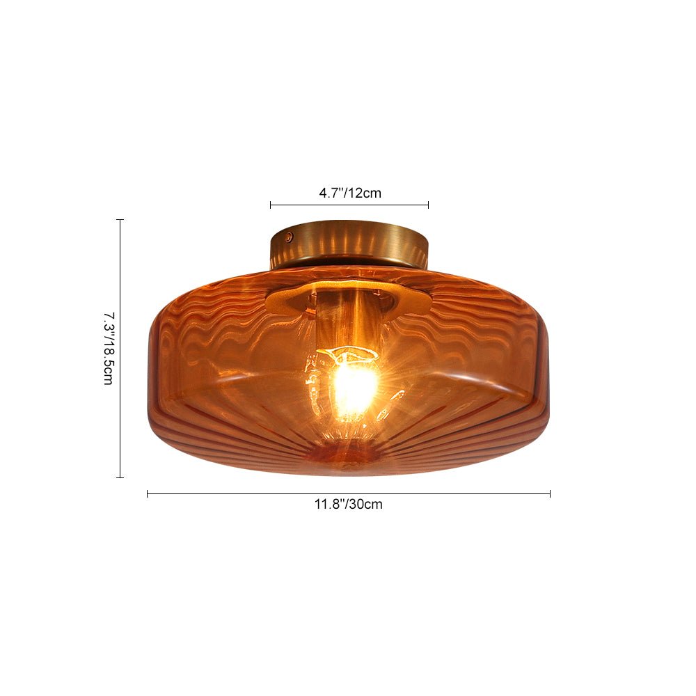 Sienna Amber Glass Flush Mount-Home & Garden > Lighting > Ceiling Lights-Laren Fete-11.8 in. (30cm)-Laren Fete