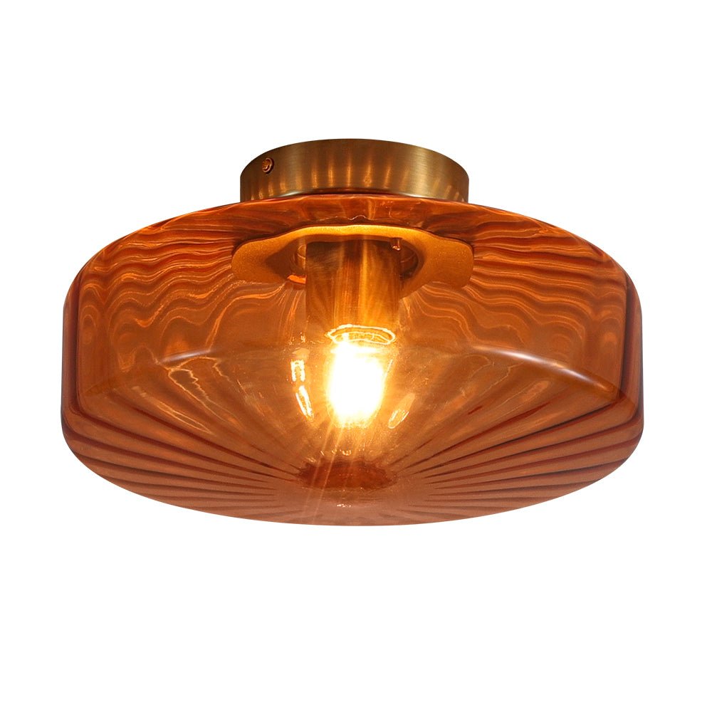 Sienna Amber Glass Flush Mount-Home & Garden > Lighting > Ceiling Lights-Laren Fete-11.8 in. (30cm)-Laren Fete