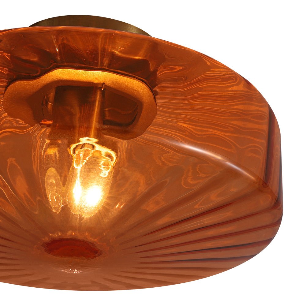 Sienna Amber Glass Flush Mount-Home & Garden > Lighting > Ceiling Lights-Laren Fete-11.8 in. (30cm)-Laren Fete