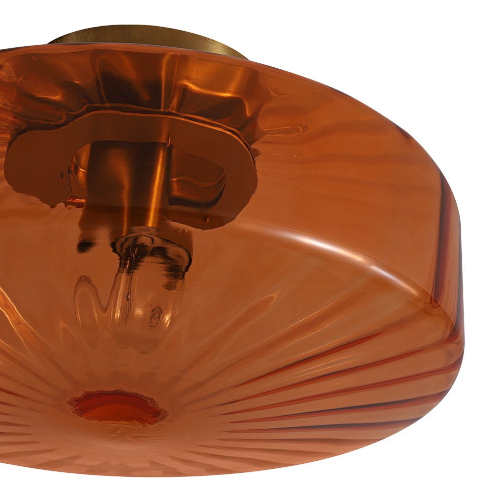 Sienna Amber Glass Flush Mount-Home & Garden > Lighting > Ceiling Lights-Laren Fete-11.8 in. (30cm)-Laren Fete