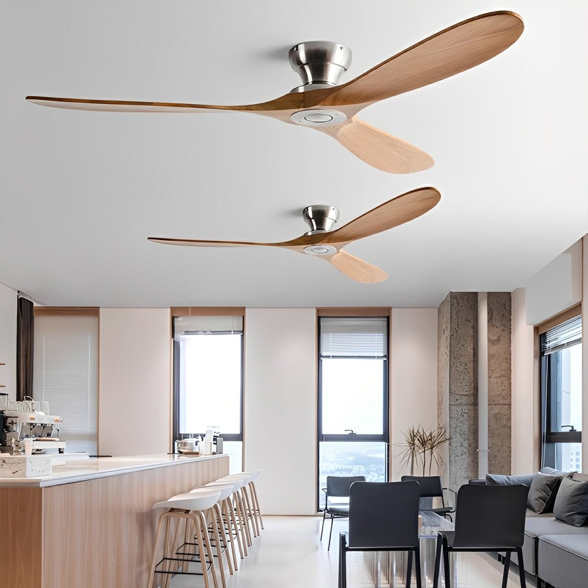 Solvik Wood Blade DC Ceiling Fan-Home & Garden > Lighting > Ceiling Fans-Laren Fete-Black Walnut-42"-Laren Fete