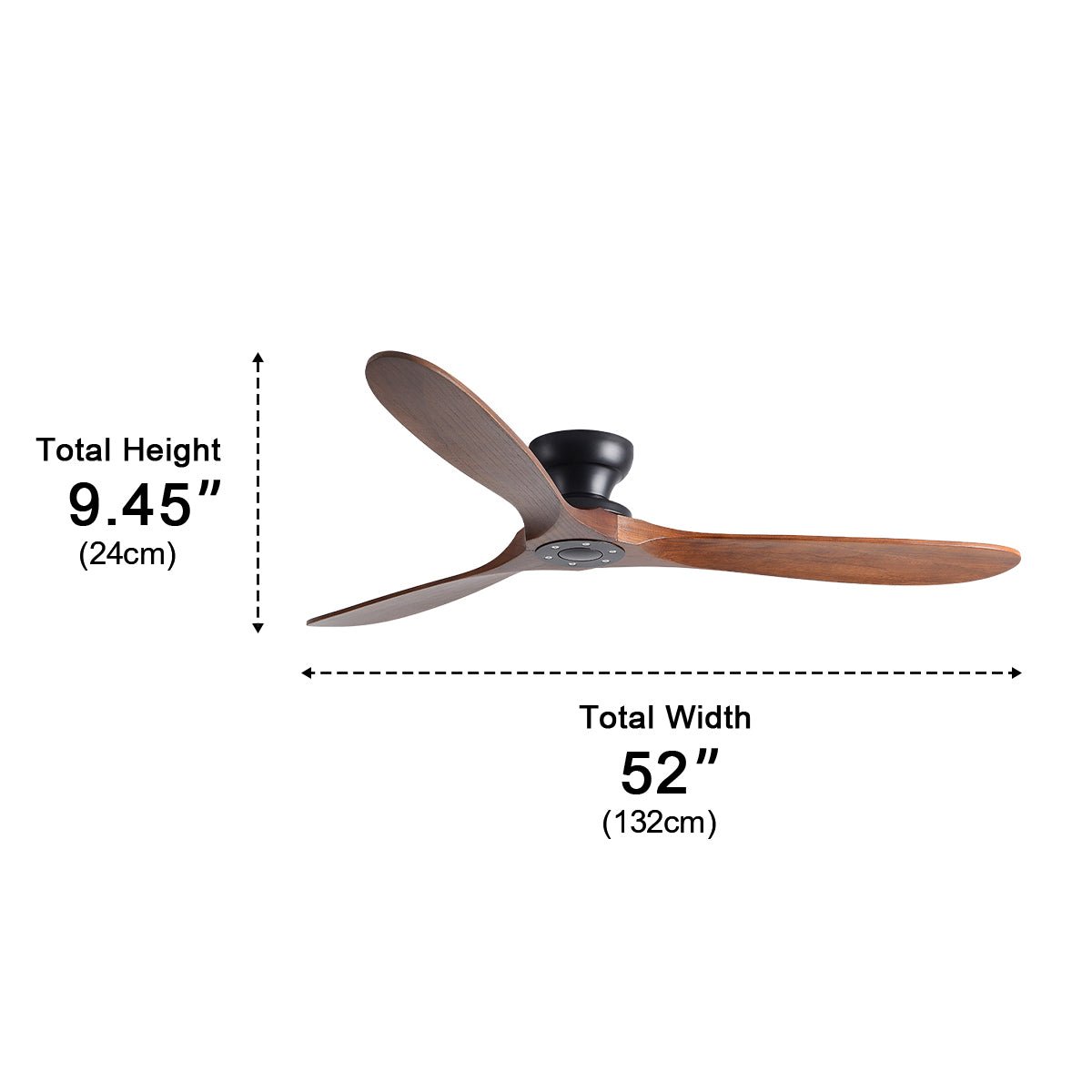 Solvik Wood Blade DC Ceiling Fan-Home & Garden > Lighting > Ceiling Fans-Laren Fete-Black Walnut-42"-Laren Fete