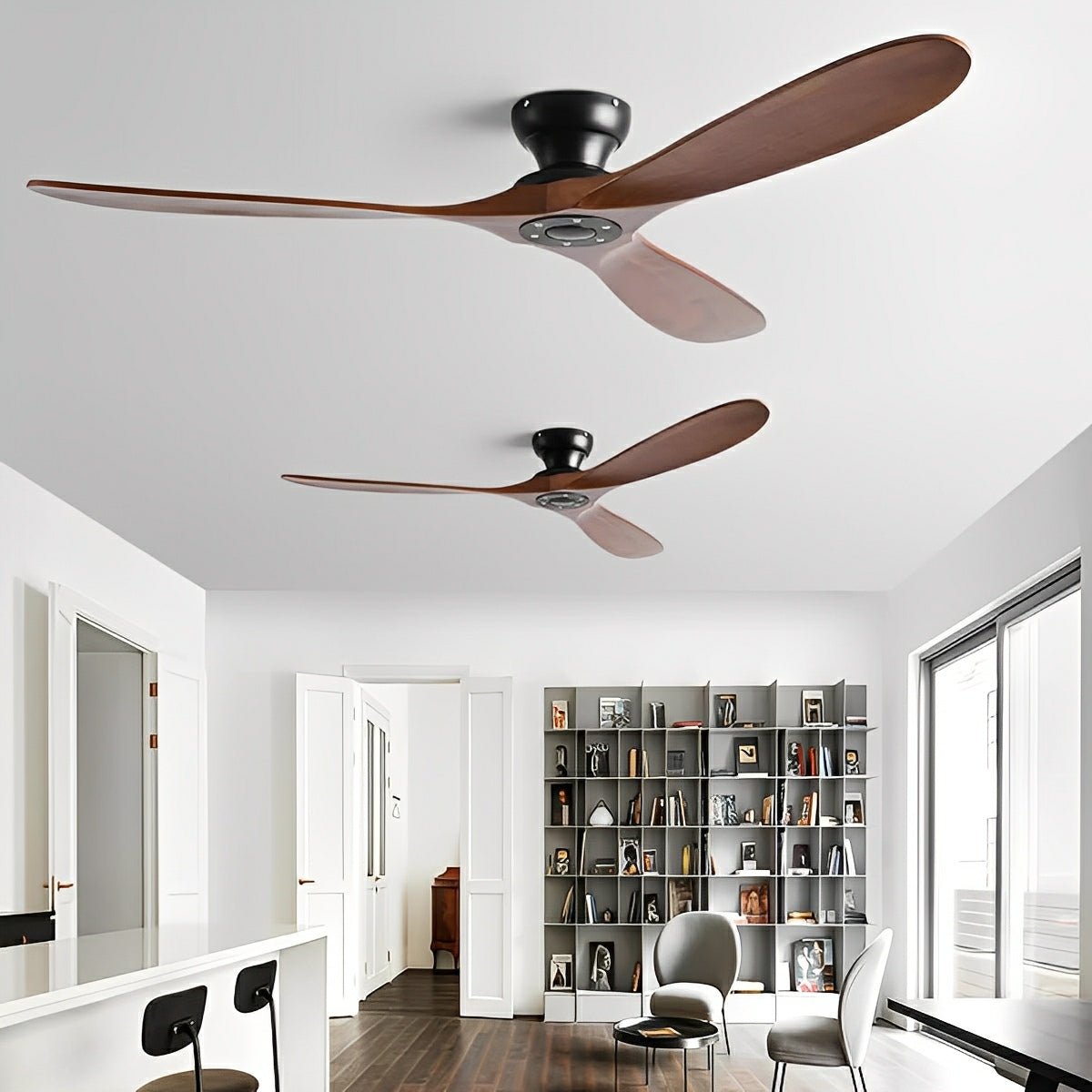 Solvik Wood Blade DC Ceiling Fan-Home & Garden > Lighting > Ceiling Fans-Laren Fete-Black Walnut-42"-Laren Fete