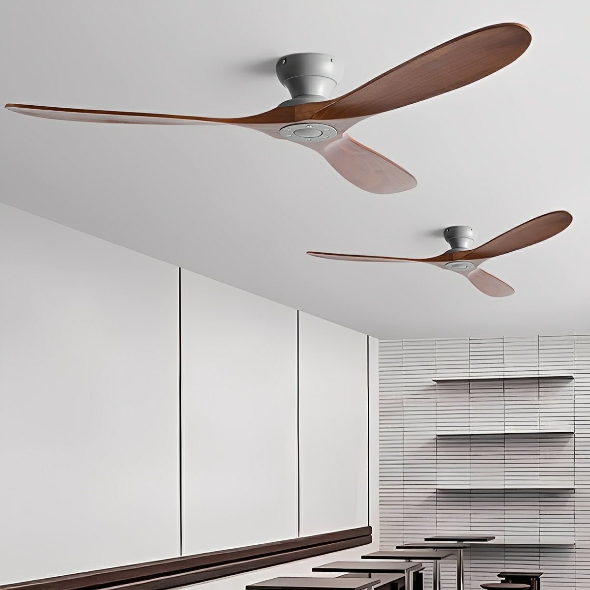 Solvik Wood Blade DC Ceiling Fan-Home & Garden > Lighting > Ceiling Fans-Laren Fete-Grey Walnut-42"-Laren Fete