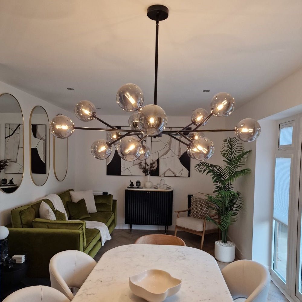 Sparky Black Chandelier | 15-Light Modern Sputnik Design 2
