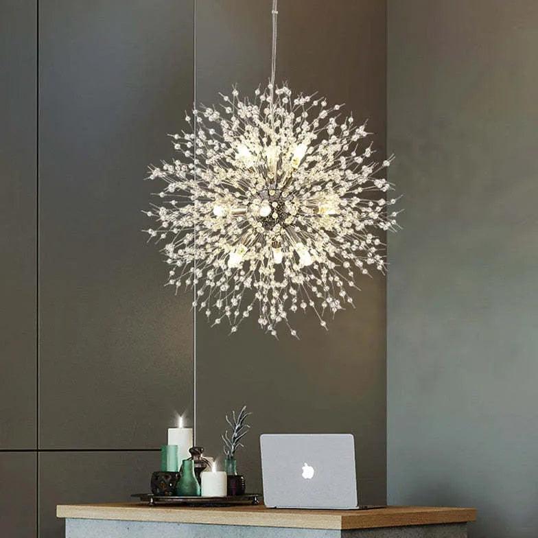 Sparrow Glass Pendant Light | Crystal, Dimmable LED for Kitchen Pendant Lighting 3