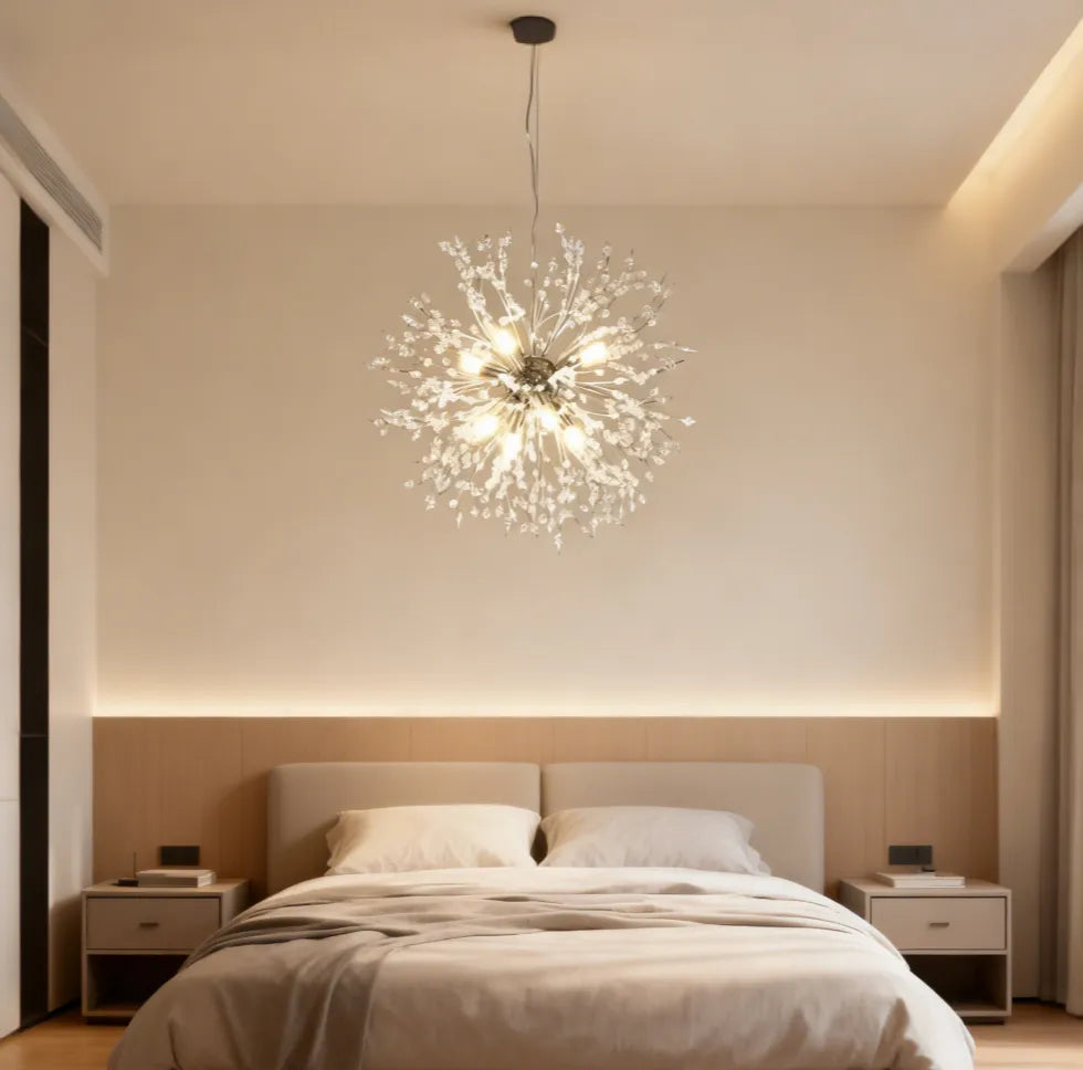Sparrow Glass Pendant Light | Crystal, Dimmable LED for Kitchen Pendant Lighting 6