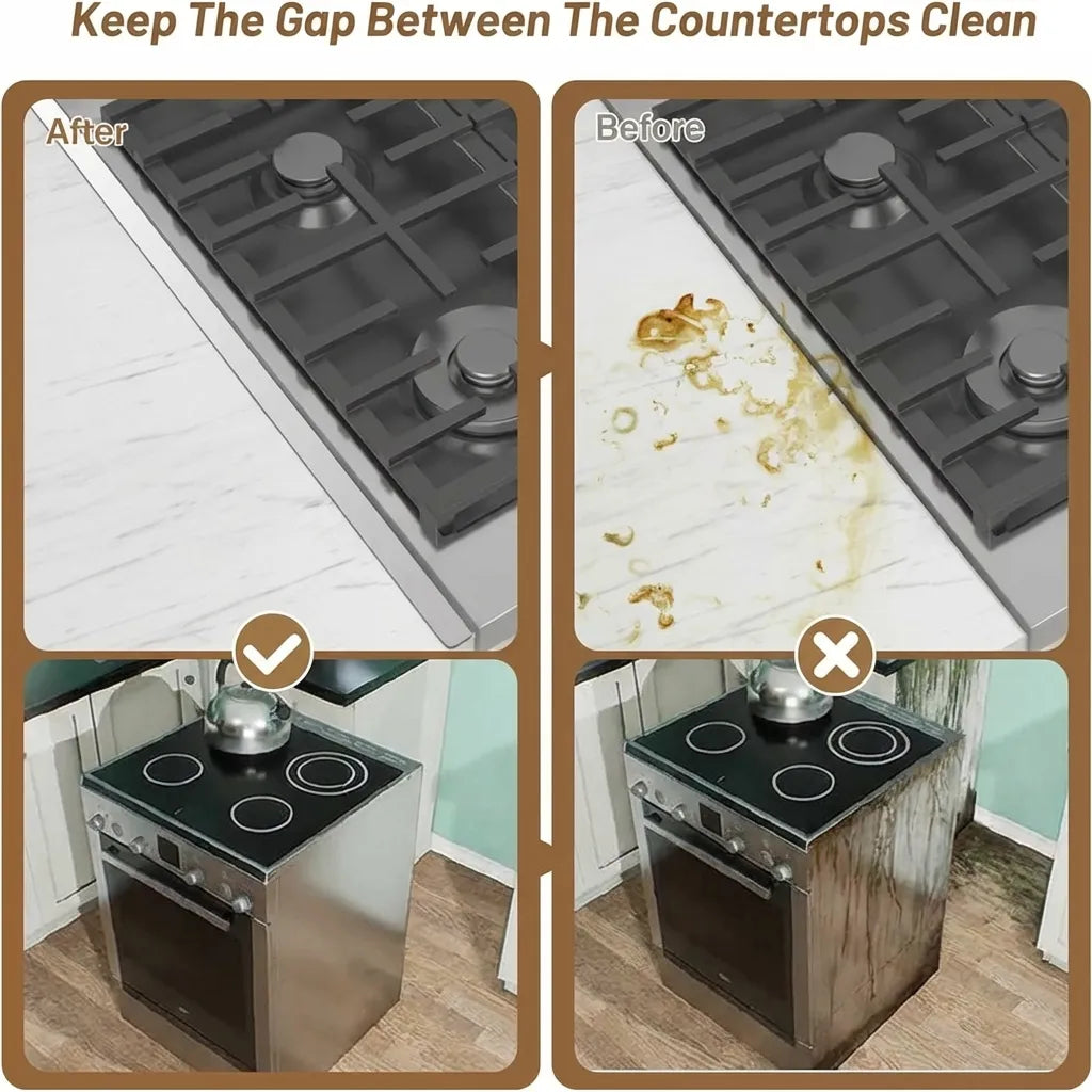 Stove Gap Covers – 304 Stainless Steel, Set of 2-Home & Garden > Kitchen & Dining > Kitchen Tools & Gadgets-Laren Fete-2pcs - Silver-Laren Fete
