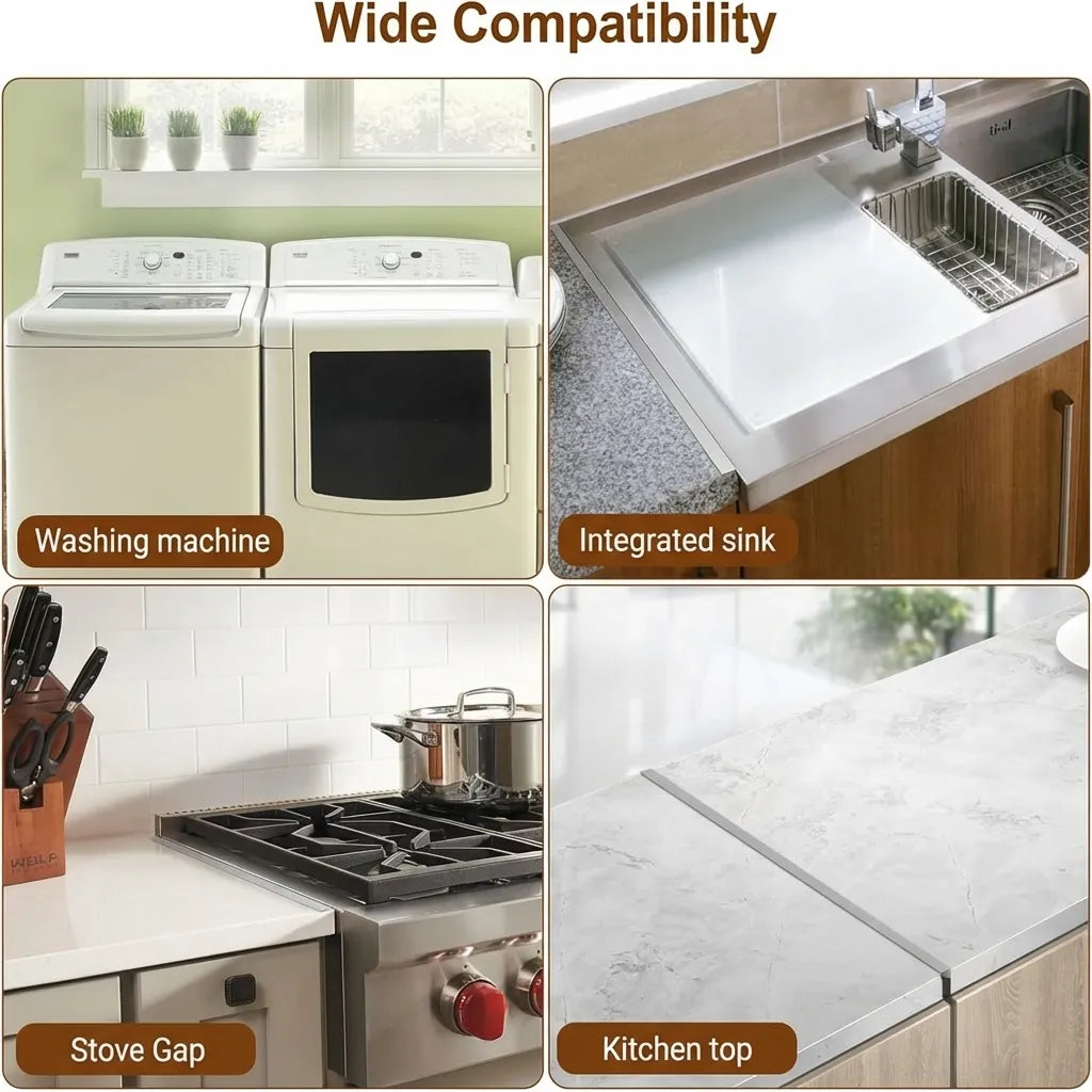 Stove Gap Covers – 304 Stainless Steel, Set of 2-Home & Garden > Kitchen & Dining > Kitchen Tools & Gadgets-Laren Fete-2pcs - Silver-Laren Fete