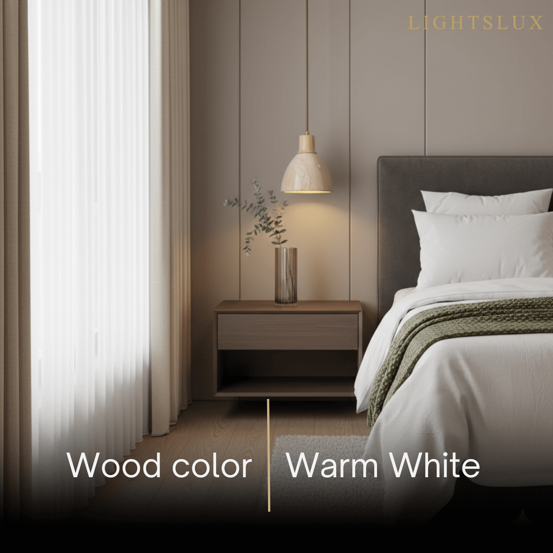 Strata Travertine & Wood Pendant Light-Home & Garden > Lighting > Pendant Lights-Laren Fete-Walnut-Warm White (3000K)-Laren Fete