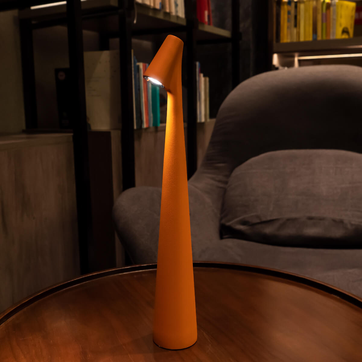 Tura Aluminium Portable Table Lamp-Home & Garden > Lighting > Table Lamps-Laren Fete-Short (H=13in / 33cm)-Golden Brown-Laren Fete