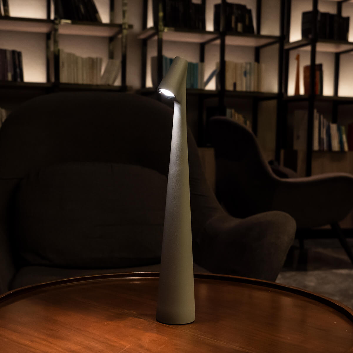 Tura Aluminium Portable Table Lamp-Home & Garden > Lighting > Table Lamps-Laren Fete-Short (H=13in / 33cm)-Silver-Laren Fete