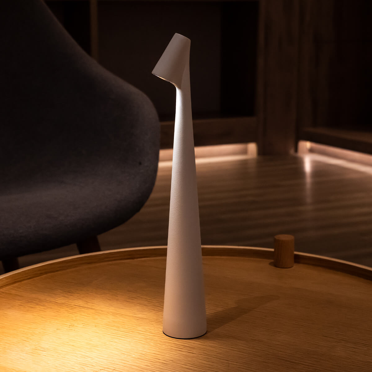 Tura Aluminium Portable Table Lamp-Home & Garden > Lighting > Table Lamps-Laren Fete-Short (H=13in / 33cm)-White-Laren Fete