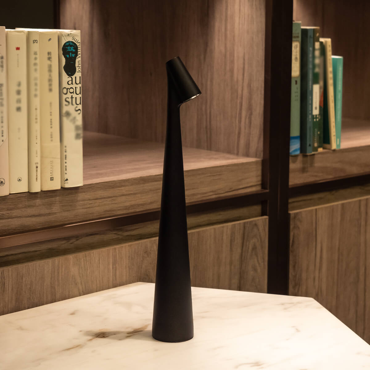 Tura Aluminium Portable Table Lamp-Home & Garden > Lighting > Table Lamps-Laren Fete-Tall (H=16.9in / 43cm)-Black-Laren Fete