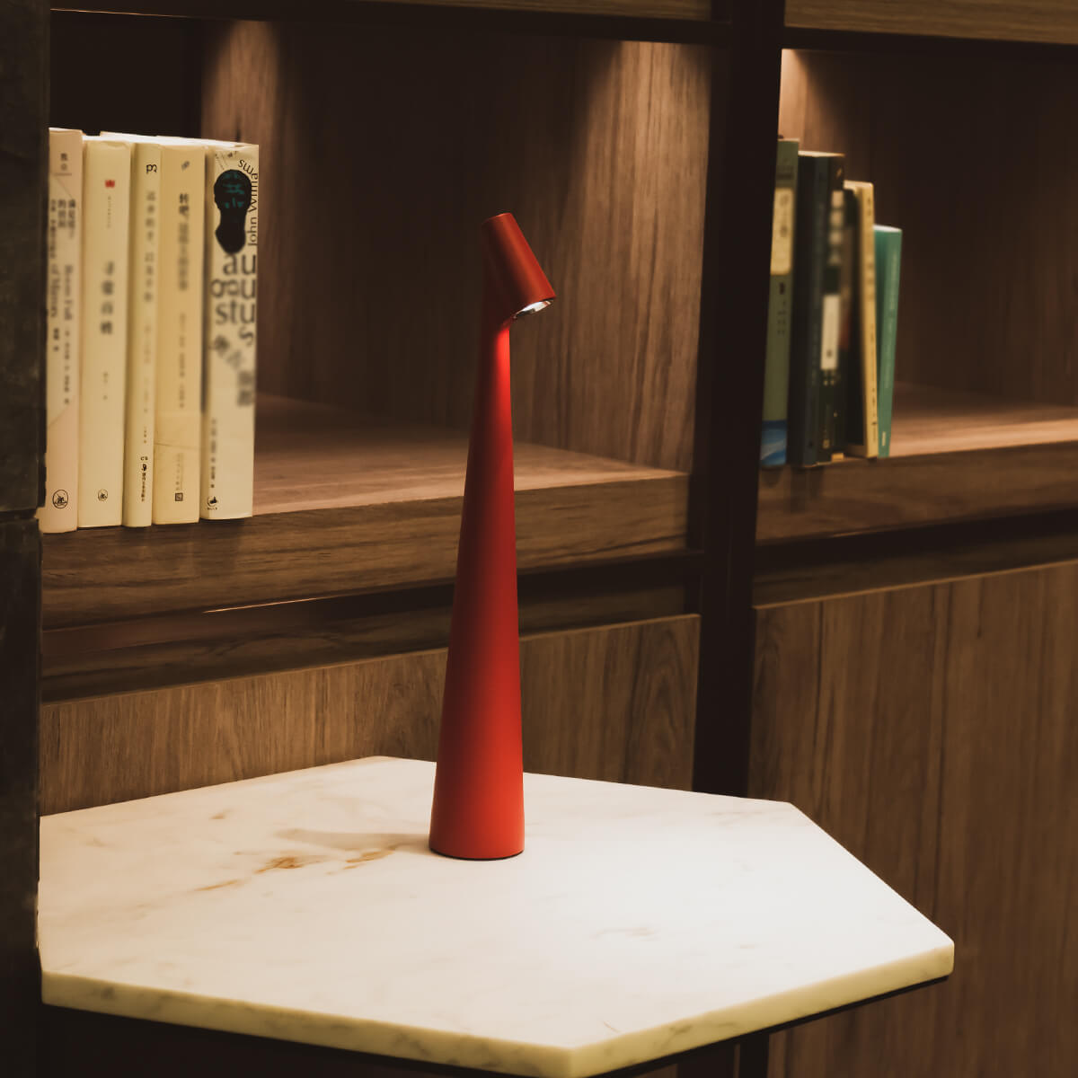 Tura Aluminium Portable Table Lamp-Home & Garden > Lighting > Table Lamps-Laren Fete-Tall (H=16.9in / 43cm)-Red-Laren Fete