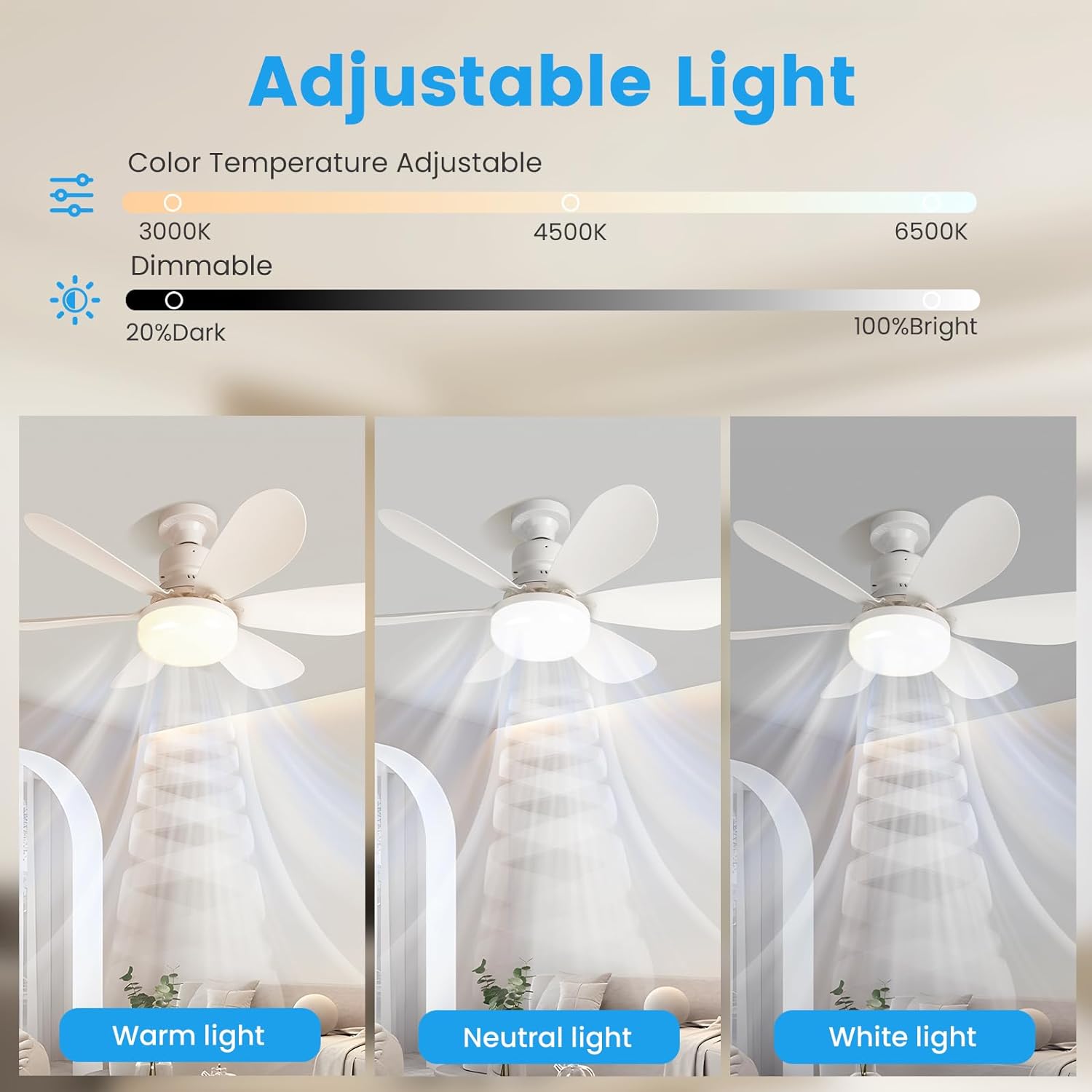 Vega LED Ceiling Fan with Remote Control – 3 Colour Temps-Home & Garden > Lighting > Ceiling Fans-Laren Fete-Laren Fete