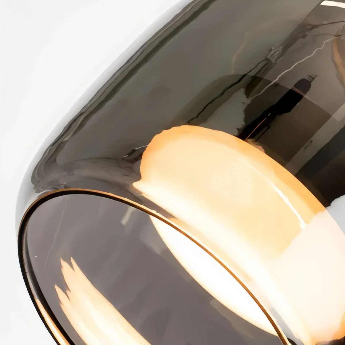 Vetro Hand-Blown Glass Pendant Light-Home & Garden > Lighting > Pendant Lights-Laren Fete-D26cm × H 25cm (10.2″ × 9.8″)-Black & Smoke grey-Warm White (3000K)-Laren Fete