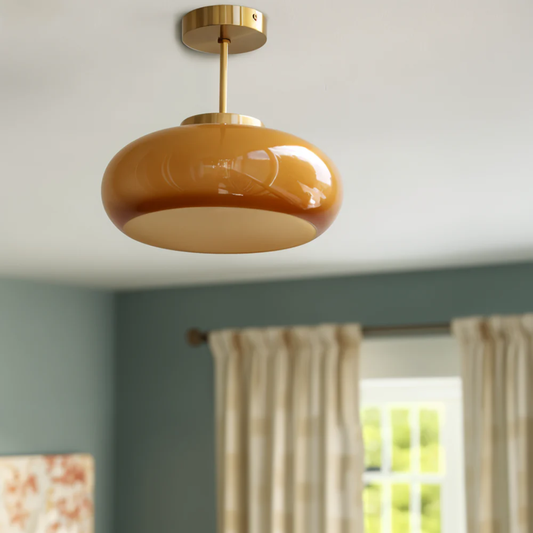 Vintara Flush Mount Ceiling Light | Glass Shade, LED Minimalist Fixture 1