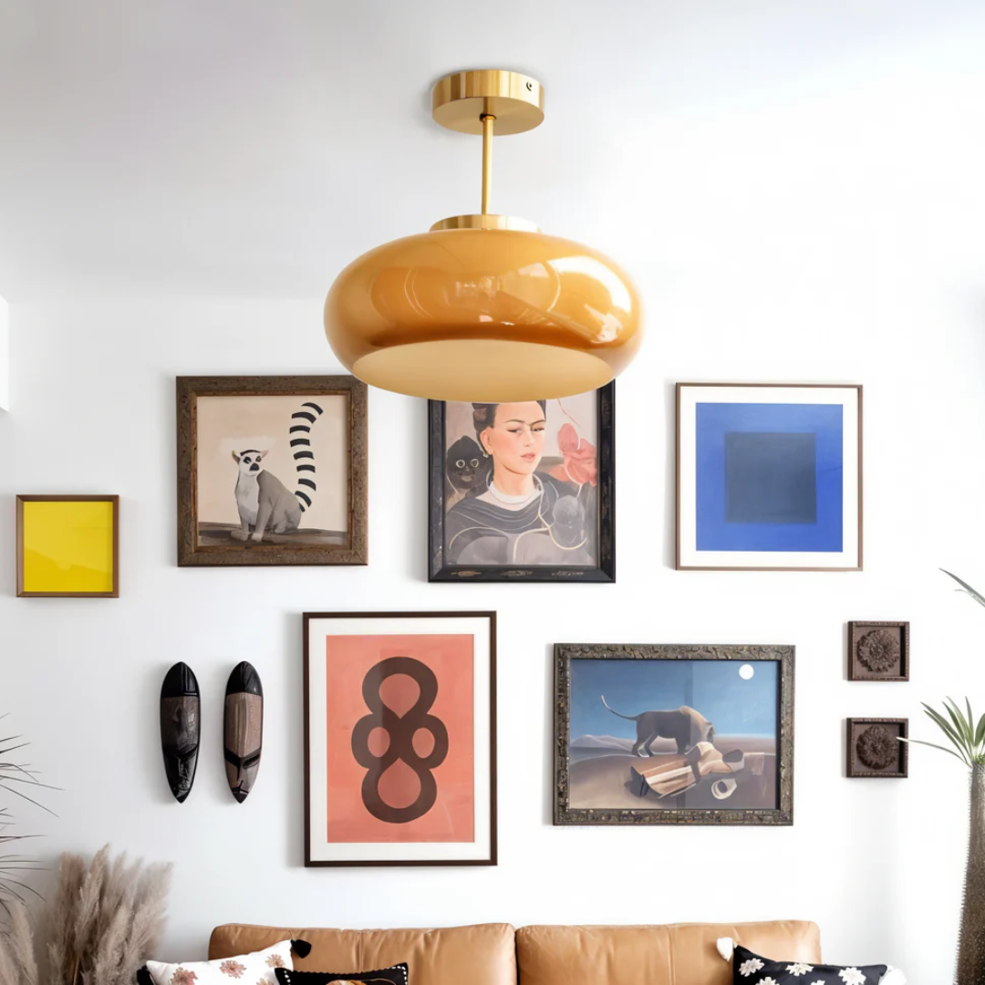 Vintara Flush Mount Ceiling Light | Glass Shade, LED Minimalist Fixture 2