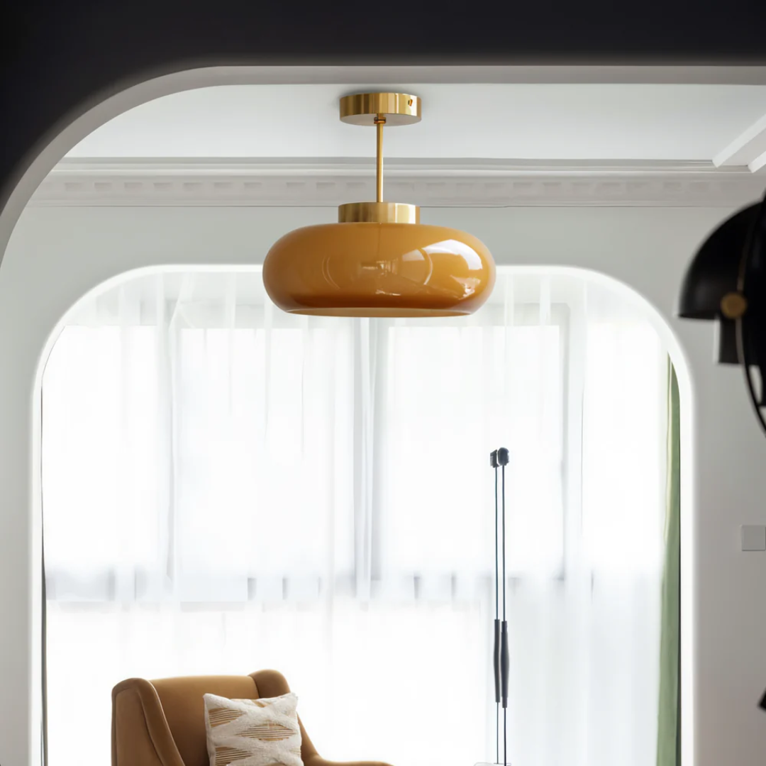 Vintara Flush Mount Ceiling Light | Glass Shade, LED Minimalist Fixture 3