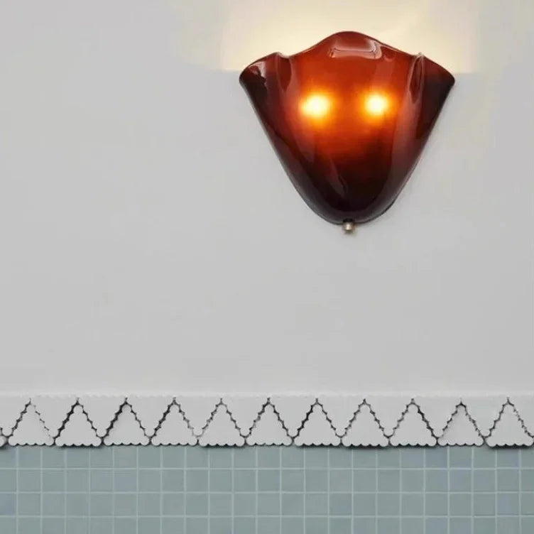 Vistia Glass Wall Lamp – Retro Frosted Shade-Home & Garden > Lighting > Wall Lights & Sconces-Laren Fete-Brown-Warm light-Laren Fete