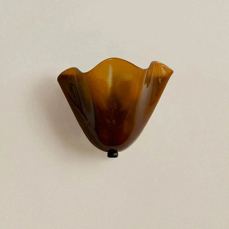 Vistia Glass Wall Lamp – Retro Frosted Shade-Home & Garden > Lighting > Wall Lights & Sconces-Laren Fete-Brown-Warm light-Laren Fete