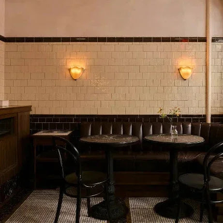 Vistia Glass Wall Lamp – Retro Frosted Shade-Home & Garden > Lighting > Wall Lights & Sconces-Laren Fete-Brown-Warm light-Laren Fete