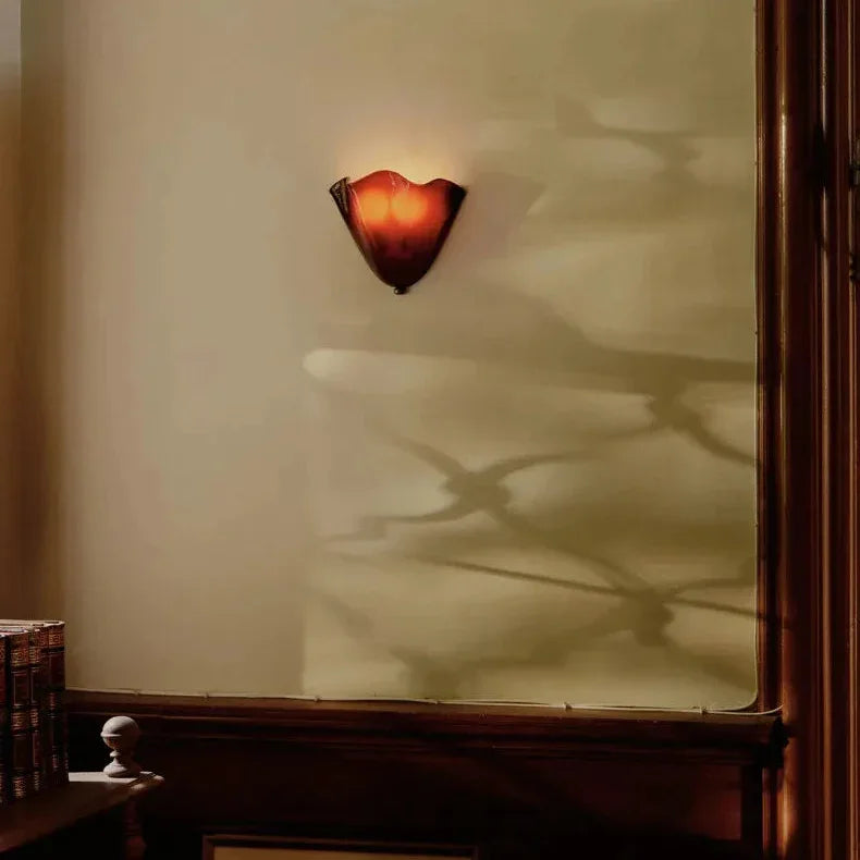 Vistia Glass Wall Lamp – Retro Frosted Shade-Home & Garden > Lighting > Wall Lights & Sconces-Laren Fete-Brown-Warm light-Laren Fete