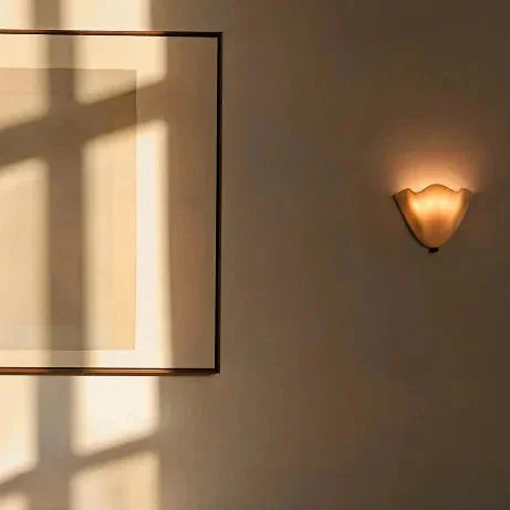 Vistia Glass Wall Lamp – Retro Frosted Shade-Home & Garden > Lighting > Wall Lights & Sconces-Laren Fete-Brown-Warm light-Laren Fete
