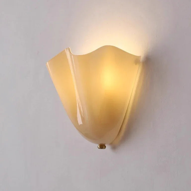 Vistia Glass Wall Lamp – Retro Frosted Shade-Home & Garden > Lighting > Wall Lights & Sconces-Laren Fete-Brown-Warm light-Laren Fete