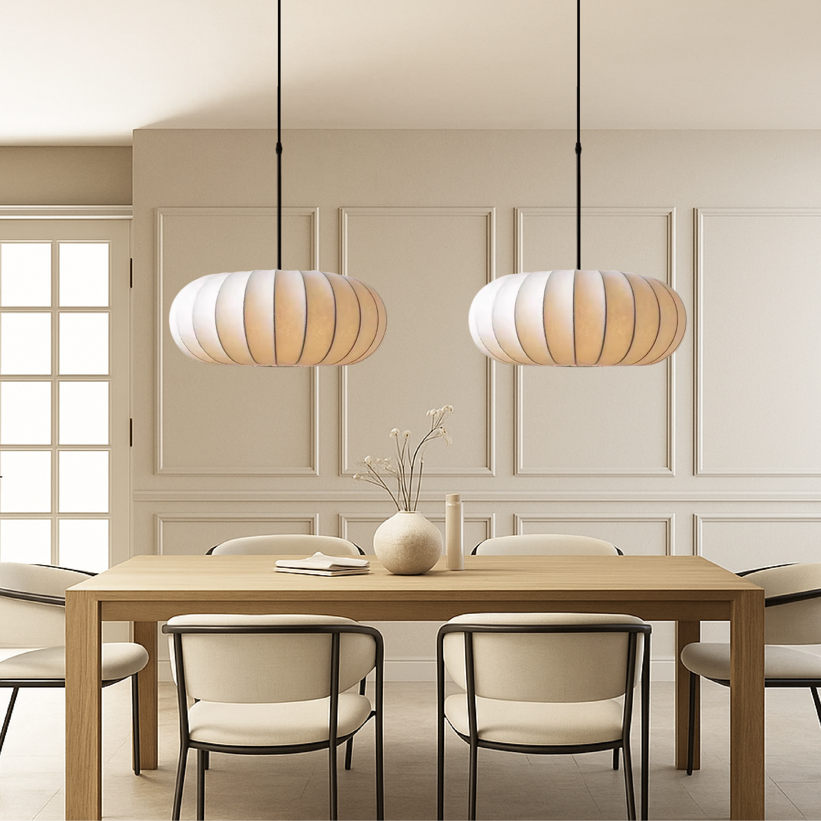 Vivid Pendant Light | Handcrafted Silk, Adjustable Height Kitchen Island Lighting 1