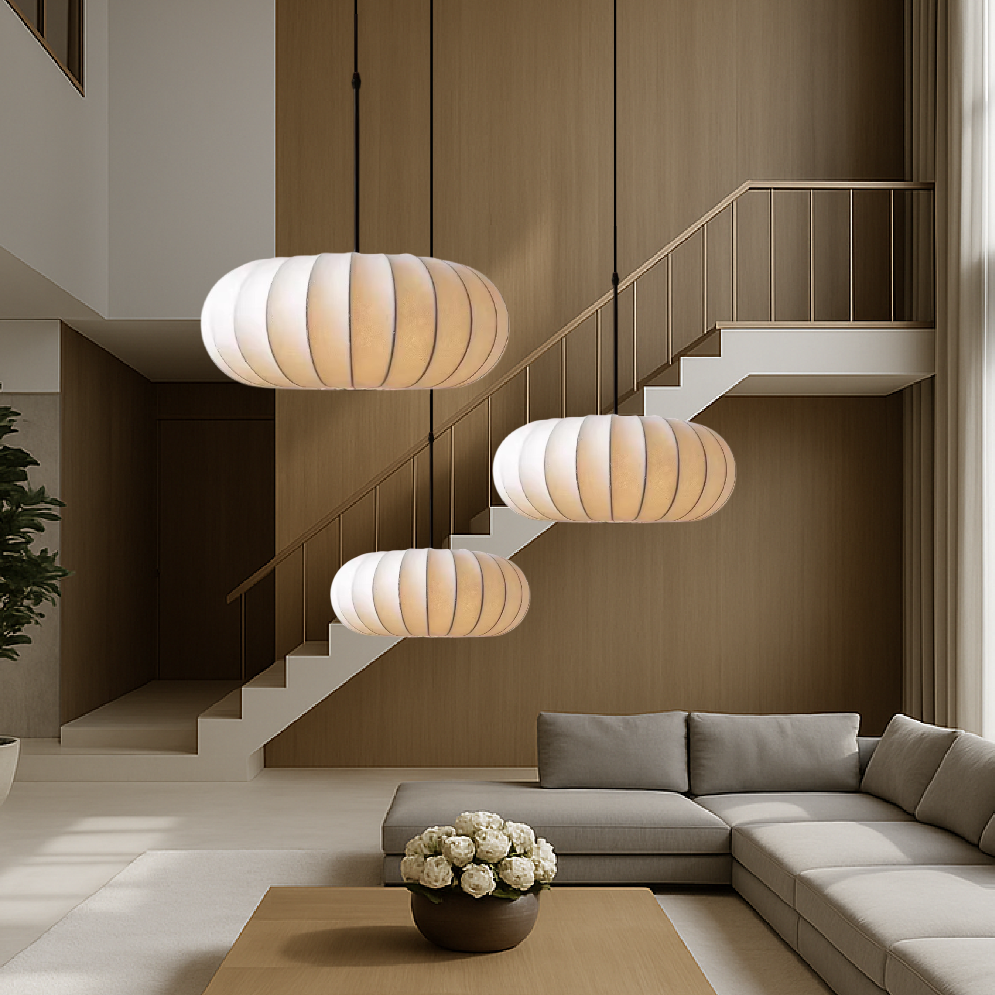 Vivid Pendant Light | Handcrafted Silk, Adjustable Height Kitchen Island Lighting 4