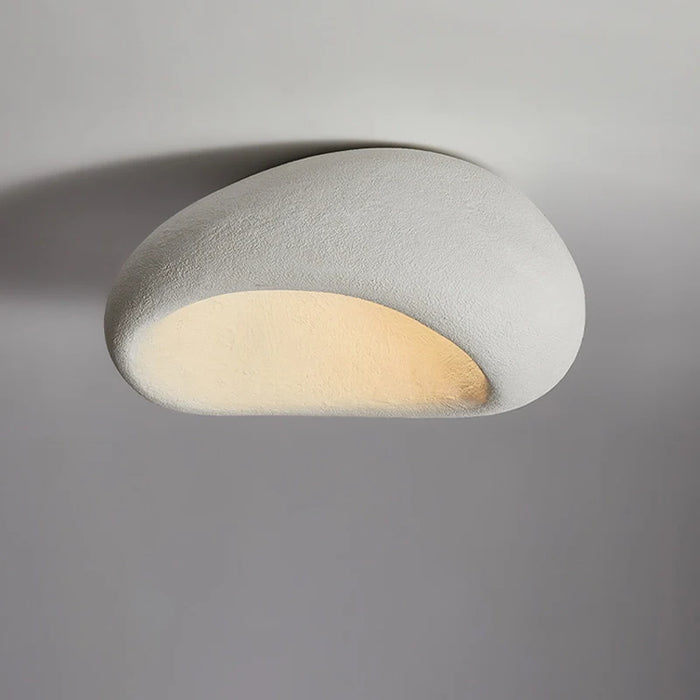 Wabina Flush Mount Ceiling Light | Organic Stone Design, LED Fixture 0
