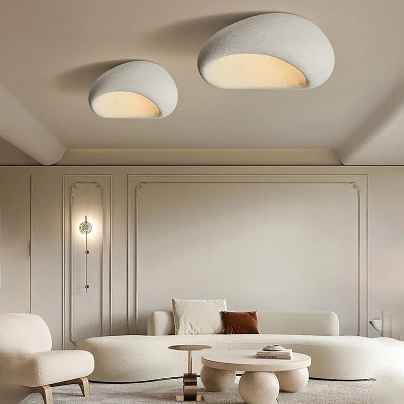 Wabina Flush Mount Ceiling Light | Organic Stone Design, LED Fixture 1
