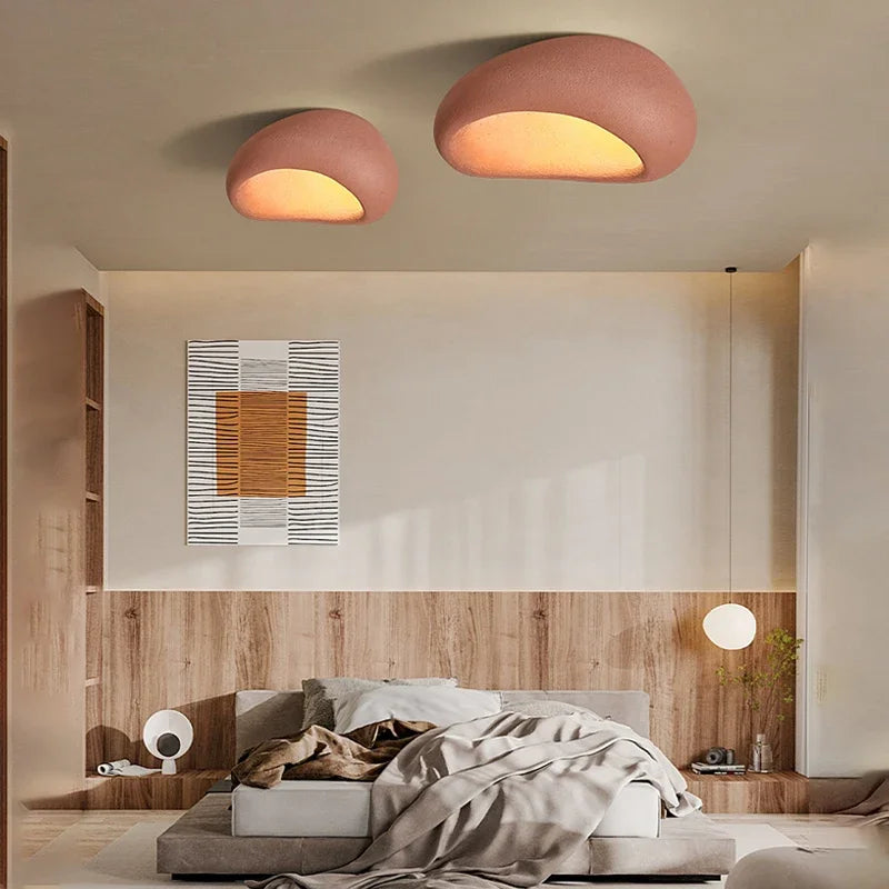 Wabina Flush Mount Ceiling Light | Organic Stone Design, LED Fixture 2