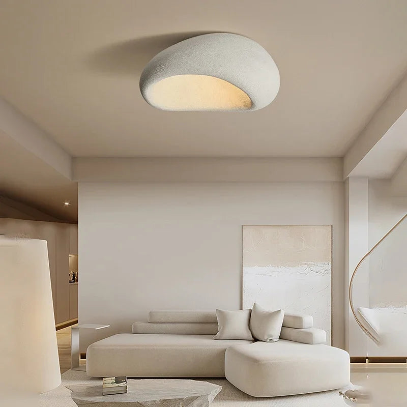 Wabina Flush Mount Ceiling Light | Organic Stone Design, LED Fixture 3