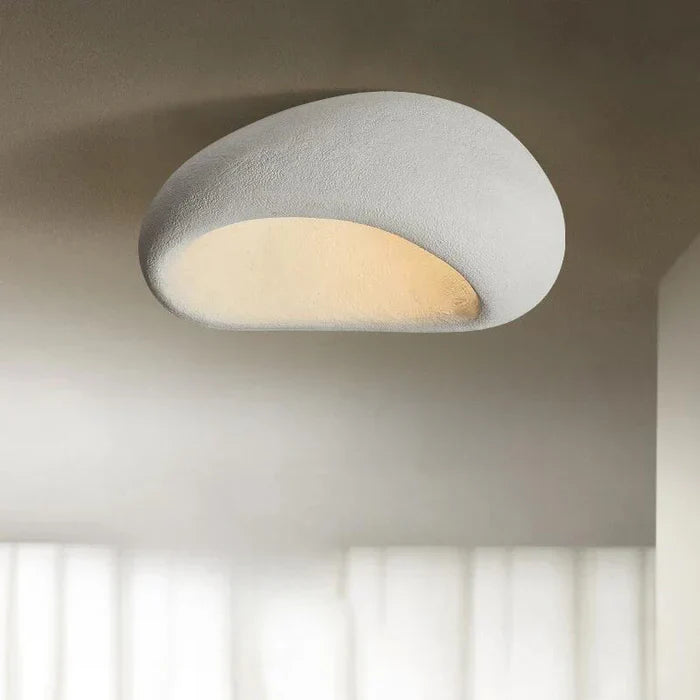Wabina Flush Mount Ceiling Light | Organic Stone Design, LED Fixture 8