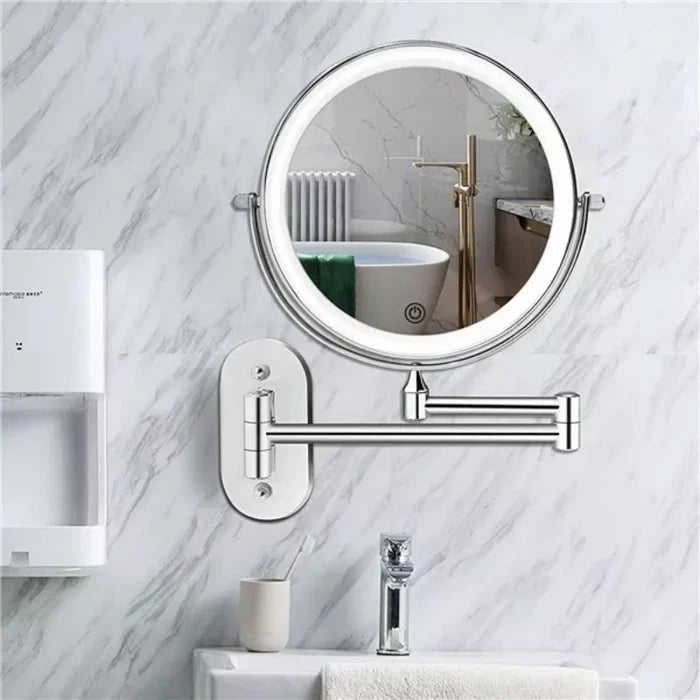 Wavely Vanity Mirror | LED Illuminated, Adjustable Magnification 0