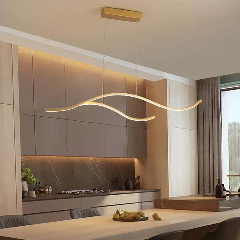 Waver Black Pendant Light | Dimmable LED, Adjustable Design for Kitchen Island 2