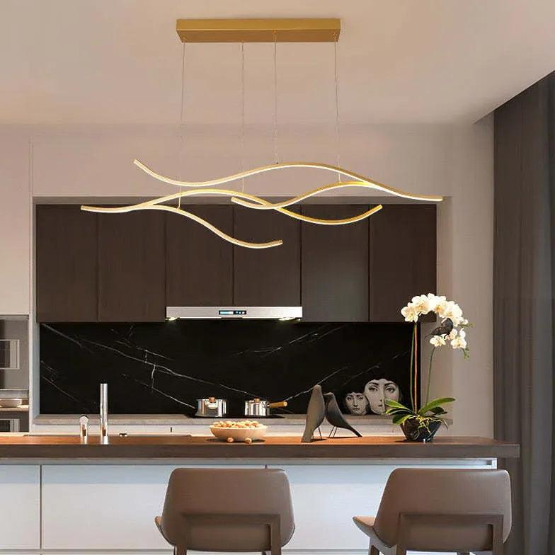 Waver Black Pendant Light | Dimmable LED, Adjustable Design for Kitchen Island 3