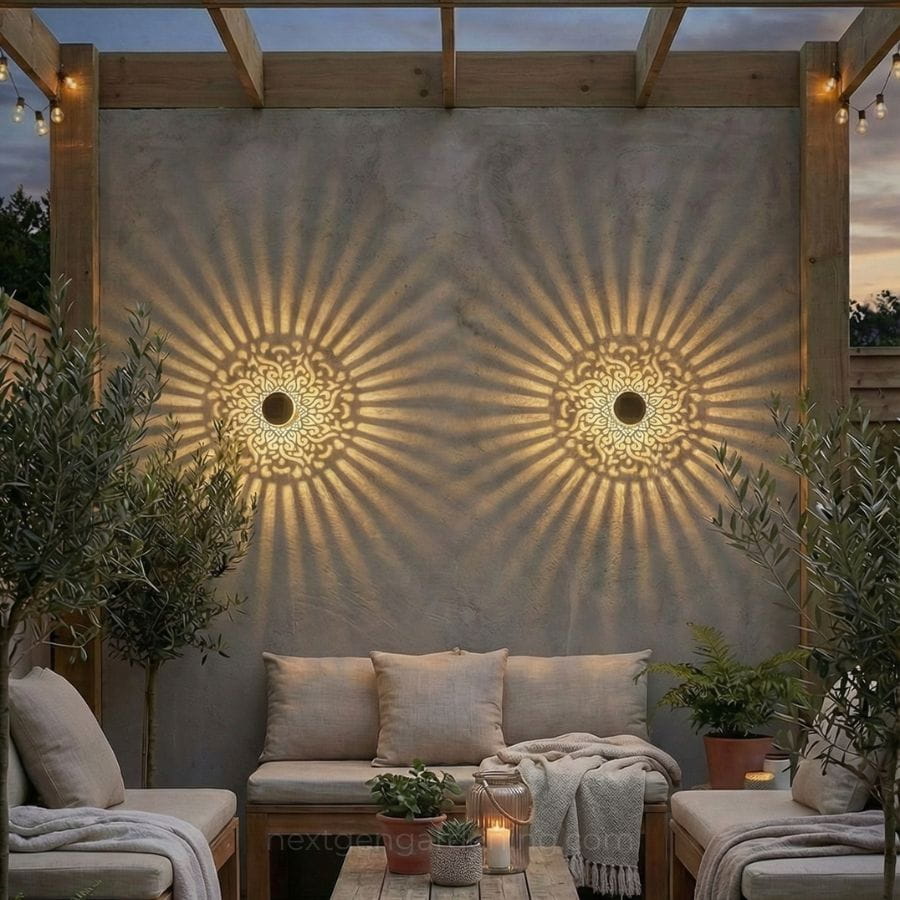 Yantra Solar Mandala Projector Garden Light-Home & Garden > Lighting > Outdoor Lighting > Decorative Outdoor Lighting-Laren Fete-Mandala-Laren Fete