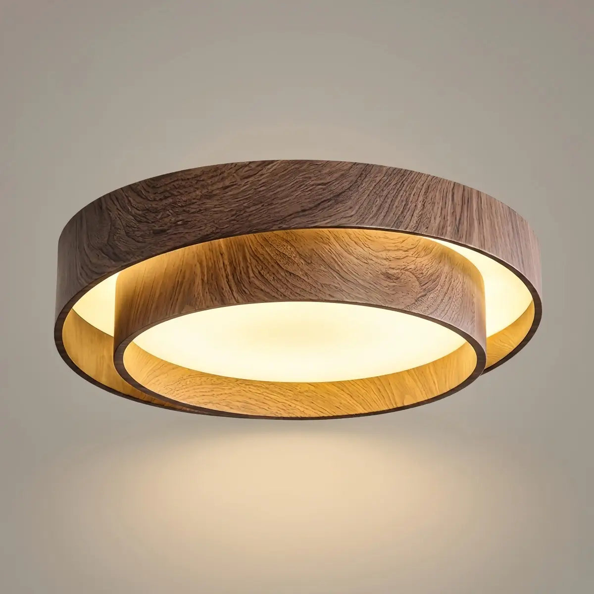 Zenno Walnut Flush Mount Ceiling Light-Home & Garden > Lighting > Ceiling Lights-Laren Fete-D40cm x H14cm (15.7″ x H 5.5″)-Warm White(3000K)-Laren Fete