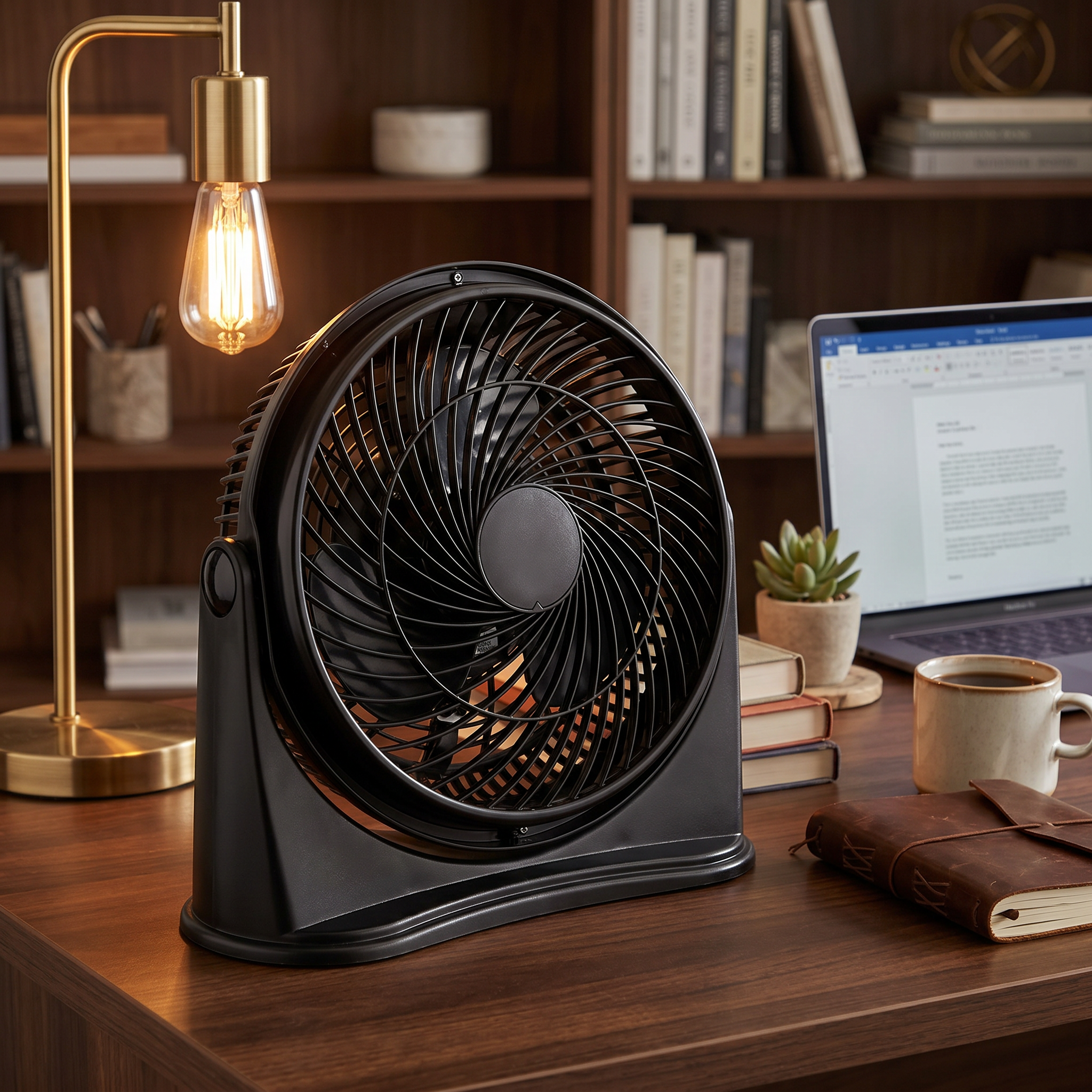 Zephyr 8-Inch Compact Desk Fan – 3 Speed-Home & Garden > Heating, Cooling & Air > Fans > Table Fans-Laren Fete-Black-Laren Fete